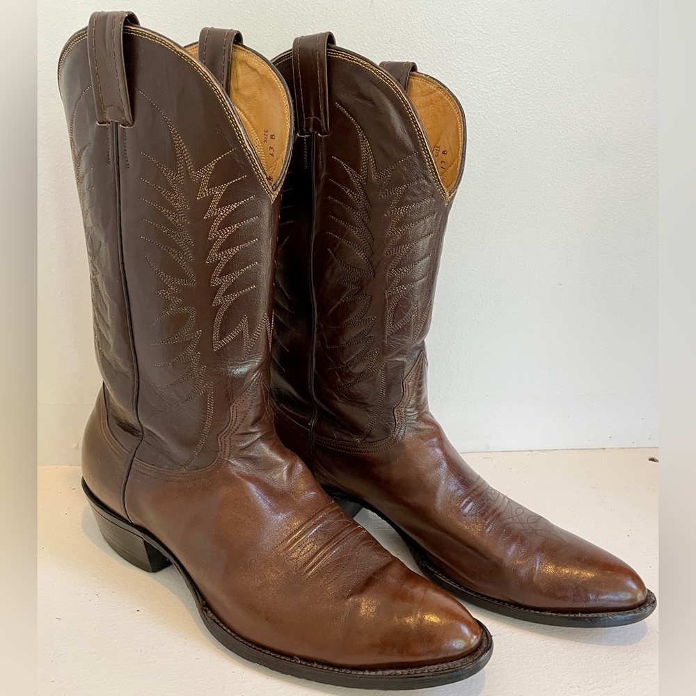 Nocona Men’s Leather Cowboy Boots - Dark Brown